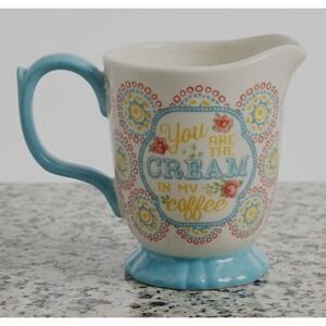 Pioneer Woman Hyacinth Footed Creamer - You Are The Cream In My Coffee - 8 Oz